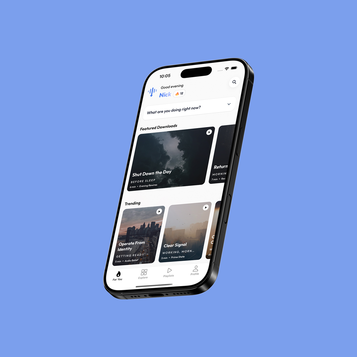 Downloads by Thought Rewired: website and mobile app preview on a blue background.